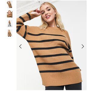 Abercrombie & Fitch Soft AF Collection Tan Striped Sweater